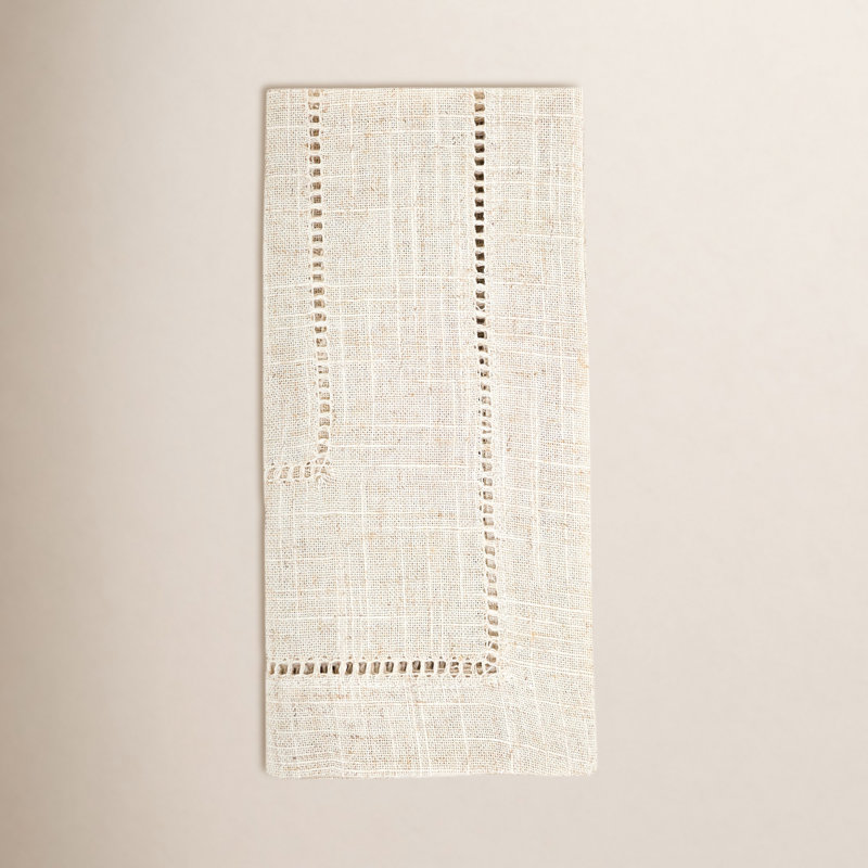 Linen Blend Toscana Double Hemstitched Napkin (Set of 12), 20" W x 20" L