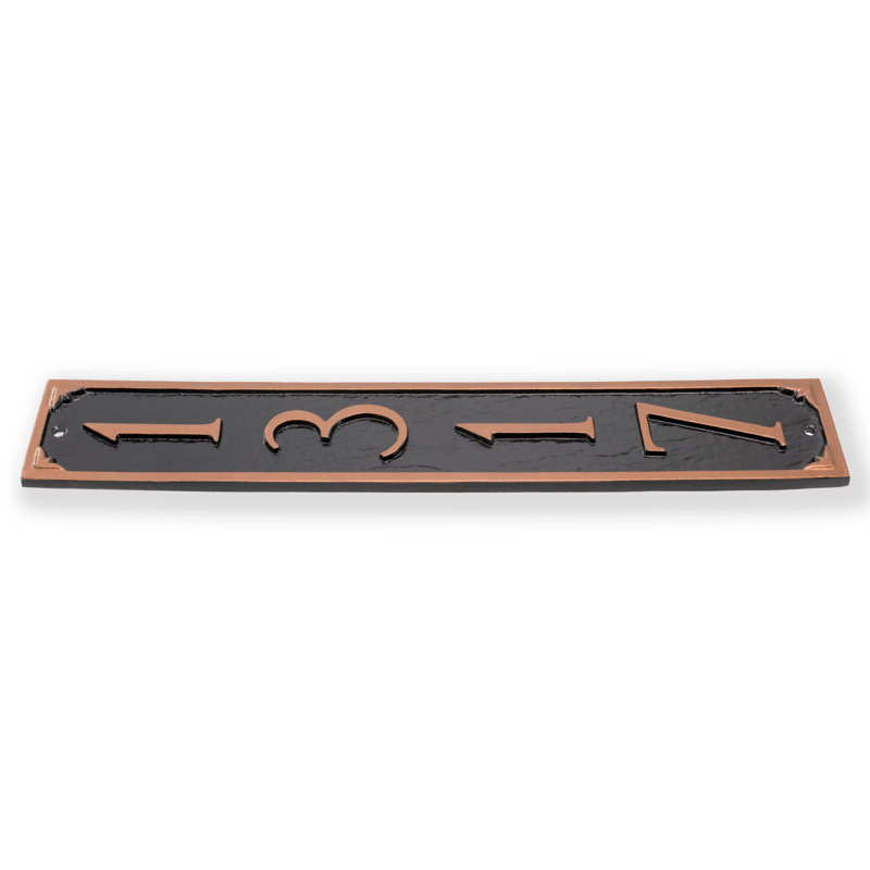 Plaque d'adresse sur colonne Lily, Oui, Noir / argent