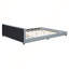 Grand lit plateforme tapissier en similicuir