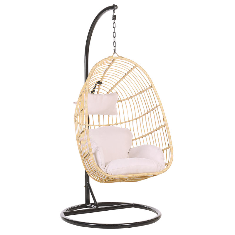 Gustave Swing Chair with Stand, Beige, Light Pink