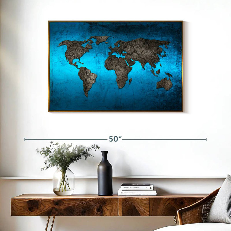 Ocean World Luro, Cadre flottant doré, 37 po x 25 po