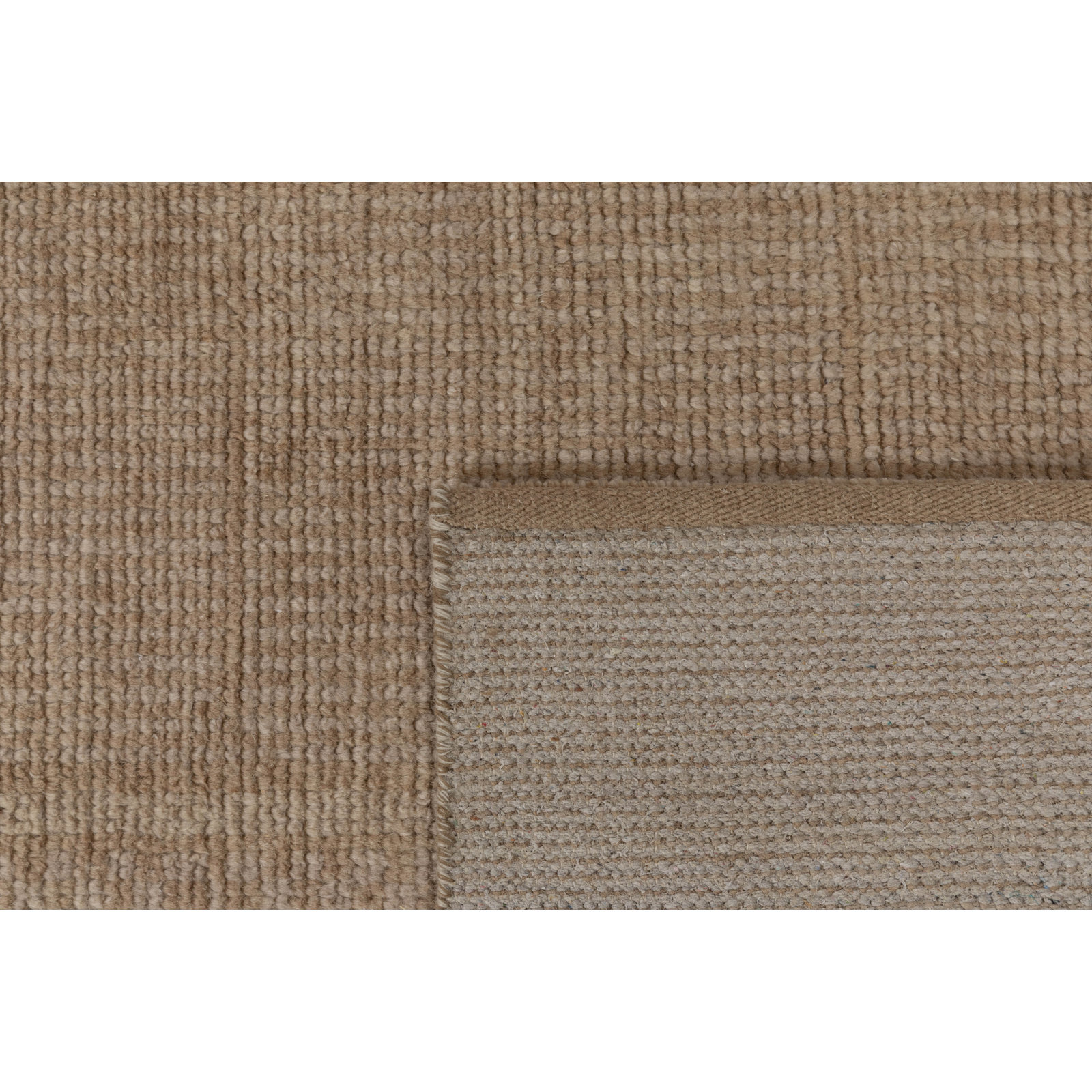 Villa Hand Knotted Wool Indoor Rug, Sand, 2'6x8'
