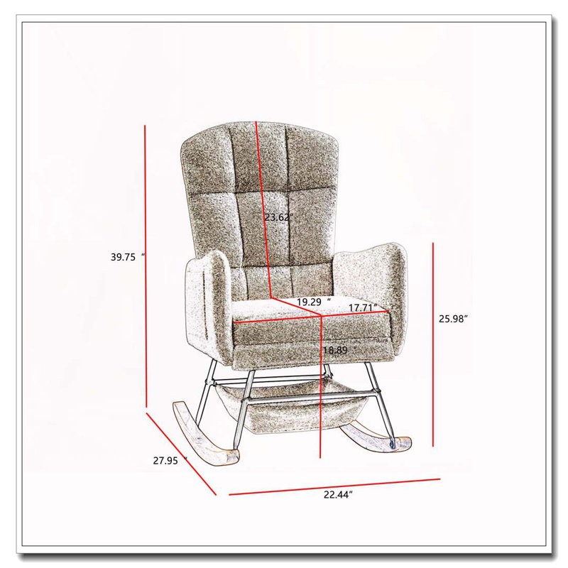 Fauteuil à bascule Teddy, Gris