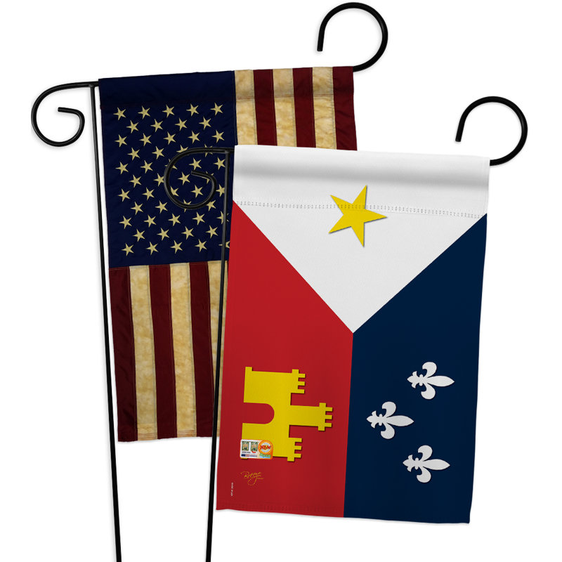 Polyester de acadiana à 2 côtés 19 x 13 po drapeau de jardin