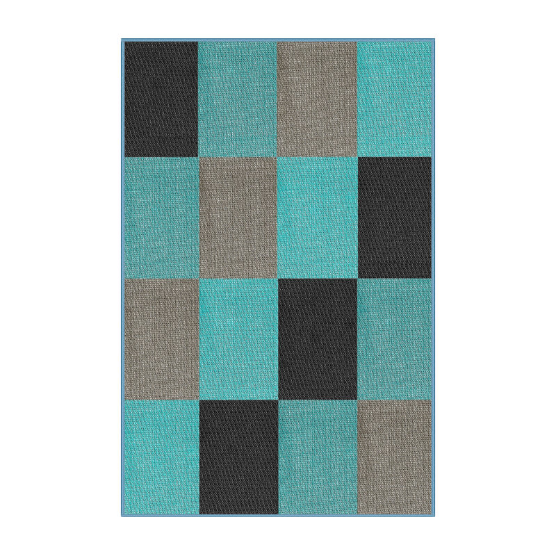 Tapis à motifs noir / vert mer, Rectangle 2 pi x 3 pi