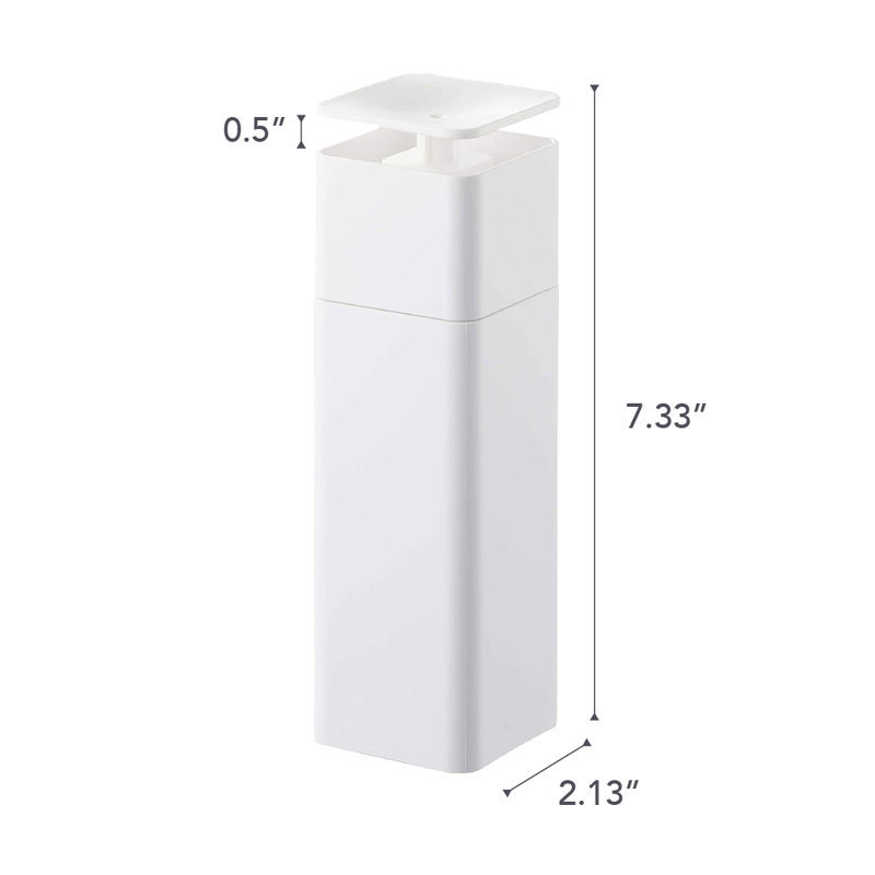 White Plastic One-Handed Push Soap Dispenser, 8.5 oz
