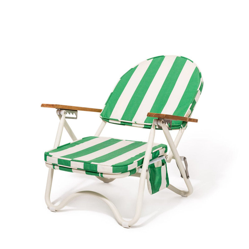 Chaise Pam, Vert / rayures blanches