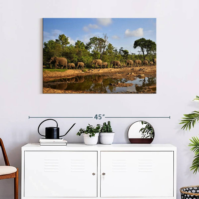 Brampt Kruger Park Elephants, 24" H x 36" W