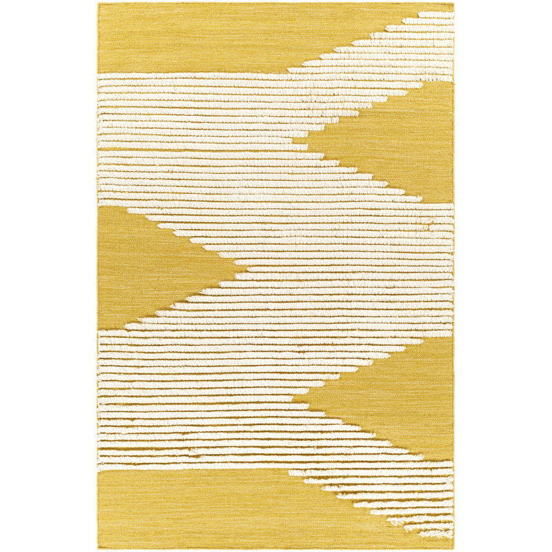 Williamsburg Flatweave Yellow Area Rug, Rectangle 8' x 10'