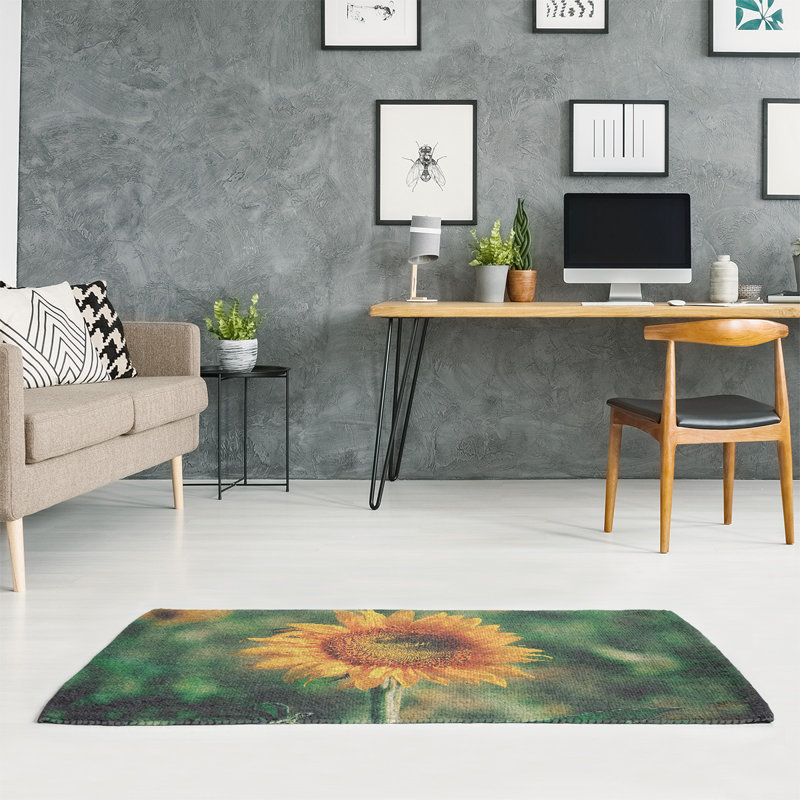 Tapis de l’aire verte chenille tournesol, Rectangle 2 pi x 3 pi