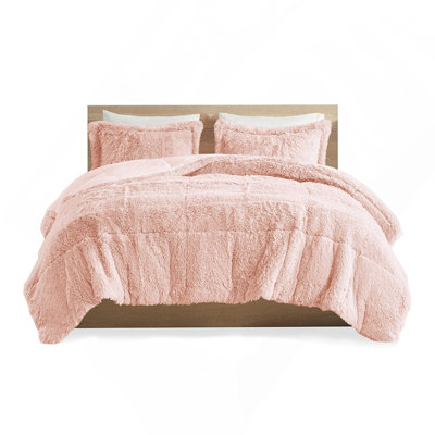 Twin/Twin XL Shaggy Long Fur Comforter Mini Set With Soft Plush Reverse And Hypoallergenic Filling, Perfect For Cozy Modern Bedrooms