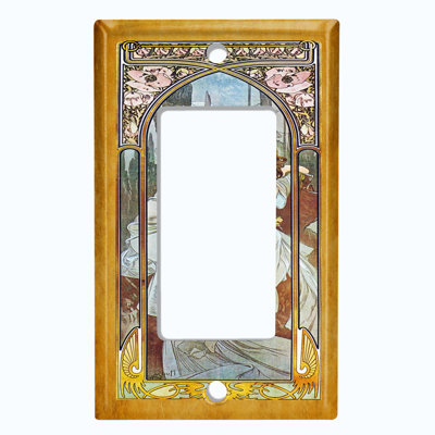 Copper Rust Patina Teal Print 1 - Gang Toggle Light Switch Standard Wall Plate