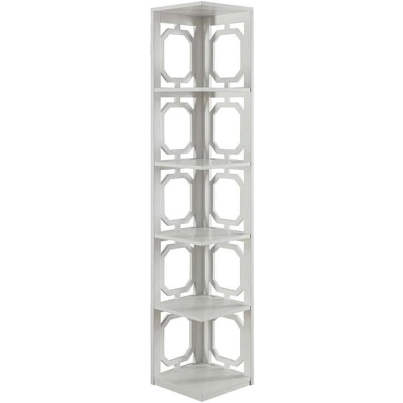 Bibliothèque d'angle moderne en bois blanc