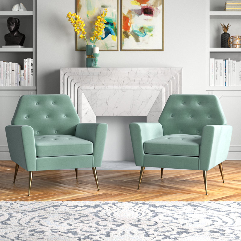 Fauteuil Thaddeus, Velours sauge