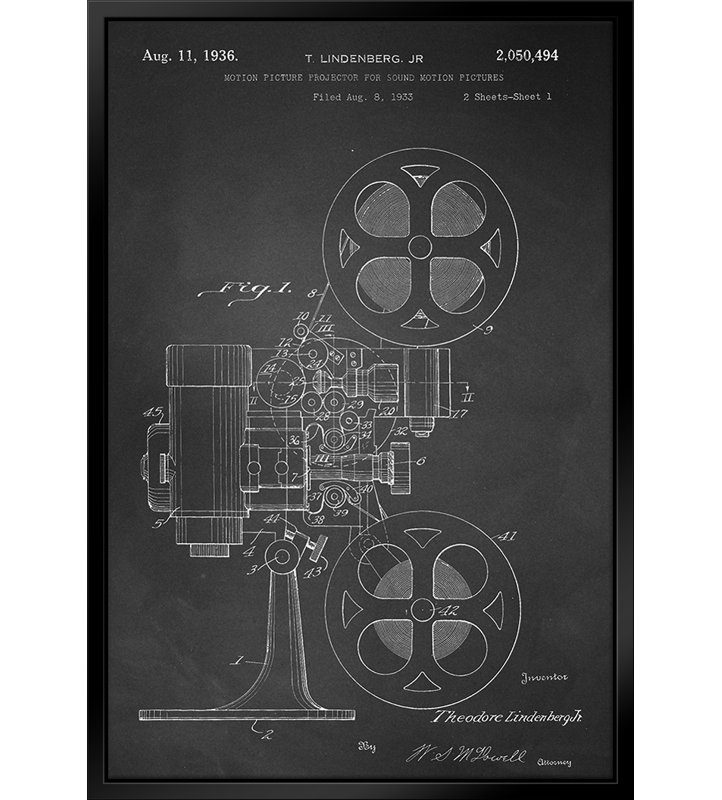 Motion Motion Projector - Tableau noir - Reproduction sur toile flottante, L 11 po x H 14 po