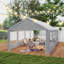 Garden Gazebo Marquee with Sides, Heavy Duty Galvanised Steel, Waterproof and UV-Resistant, Quick Assembly, 4 Removable Sidewalls with Windows, Party Tent for Wedding, Festival-131658128-131658130