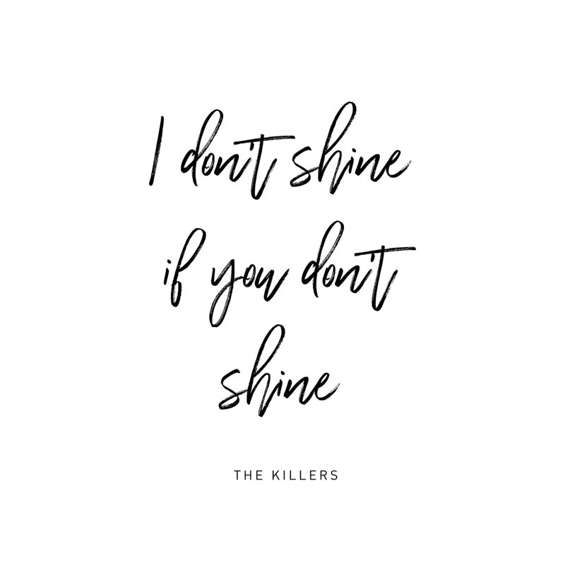 "Shine Killers", reproduction d’art textuel, H 60 po x l 40po x P 1,5 po, Toile tendue, Pas de tapis