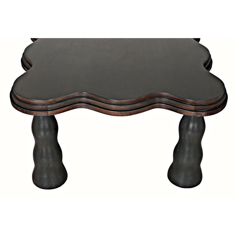Lilly Dark Wood Scalloped Edge Coffee Table