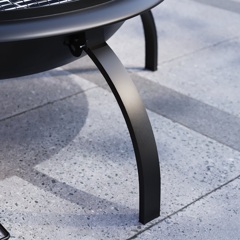 Abigaille Round Steel Smokeless Fire Pit, 37cm H x 64cm W x 56cm D