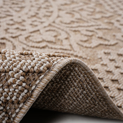 8x10 Beige Medallion Area Rug From Loom & - Non-shedding, Stain , For Nursery Decor Enhances Dorm Room Entryway