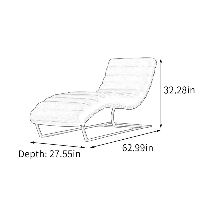 Chaise longue d'intérieur en coton Modern, Gris, Noir, noir, noir, noir