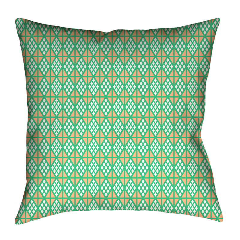 Coussin Katelyn Elizabeth, 16 po x 1 po, Vert / Orange, Polyester