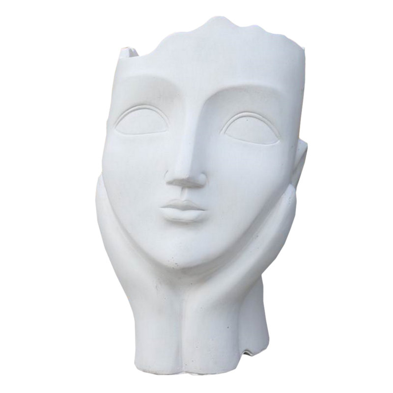 Head Oval Planter, White