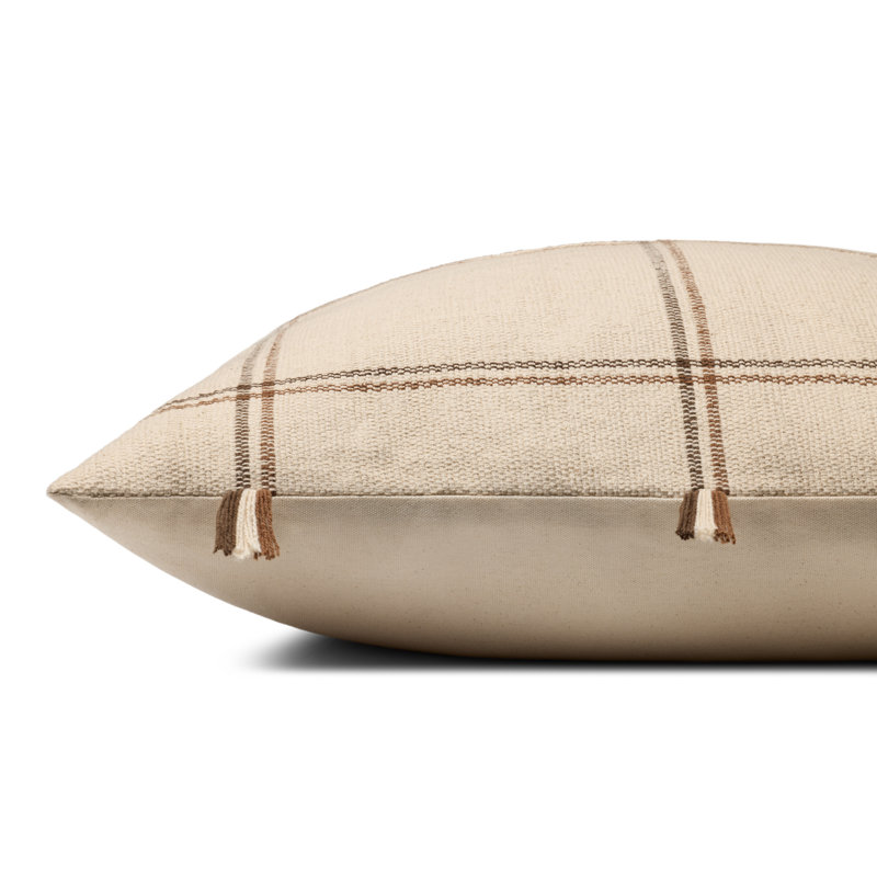 Coussin décoratif Amber Lewis x Loloi Lainey, Naturel / brun, Housse de coussin seulement - sans coussin