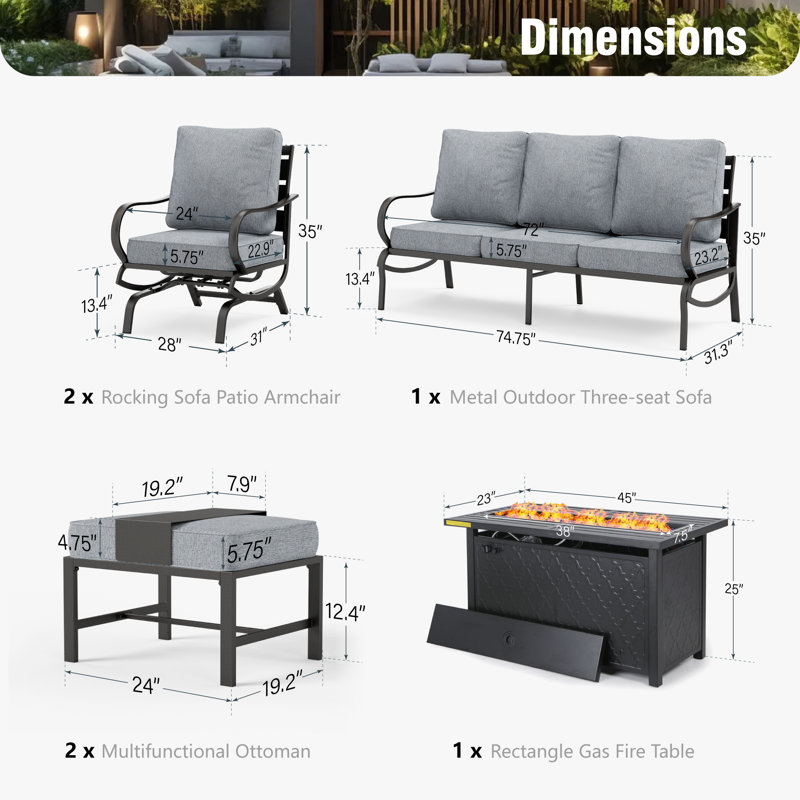 Tapasi Patio Conversation Set, Gray, Yes