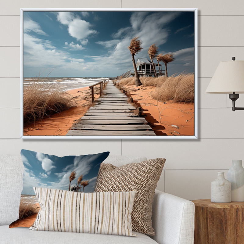Florida Boardwalk, reproduction de photo, H 16 po x l 32 po x P 1 po, Cadre flottant blanc
