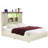 Millwood Pines Farmhouse Bed Frame With Bookcase Headboard, Power Outlets & LED Lights-992045529