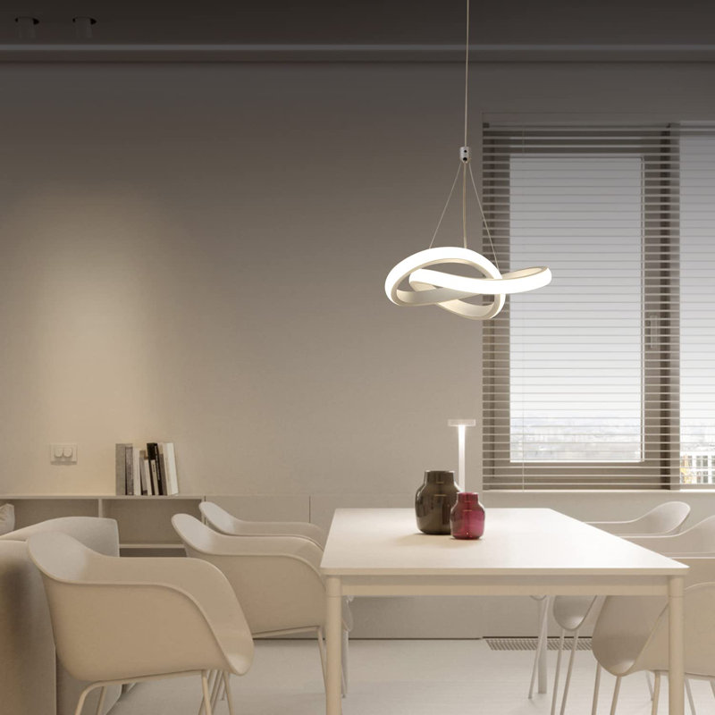 Luminaire suspendu rétractable à 1 lumière de 8,44 po L / blanc / neutre Kandan (lumière neutre) Kandan