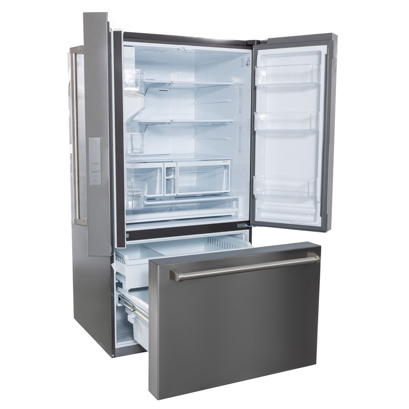 KUCHT Professional 36 in. 28.9 cu. ft. Standard Depth Freestanding French Door Refrigerator in Stainless Steel with Ice and Water Dispenser