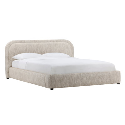 Agi Polyester Velvet Bed, Camel, Queen