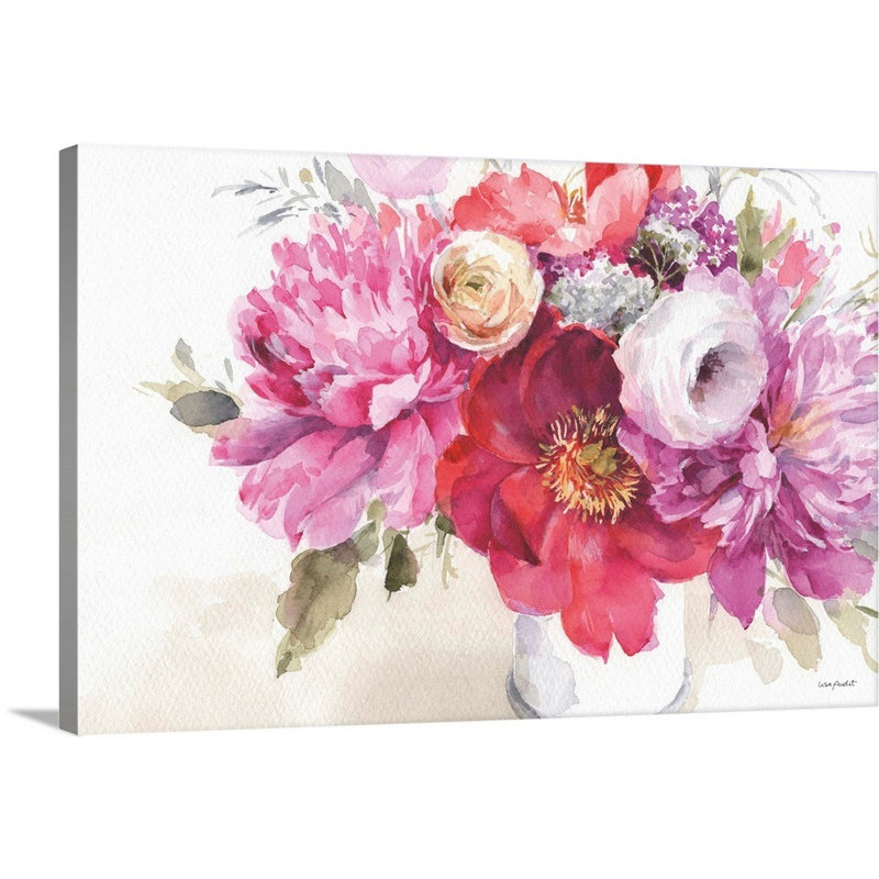 Visiblement rose 01 paysage par Lisa Audit - reproduction d'art, Toile tendue, H 24 po x l 36 po x P 1,25 po