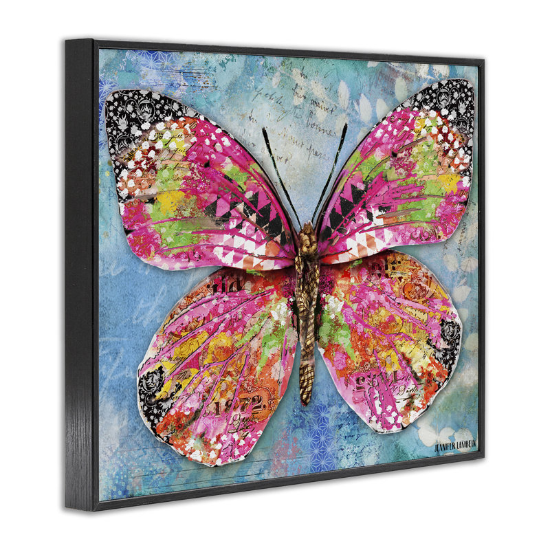 «Wonderland Butterfly», estampe numérique par Jennifer Lambein, H 24 po x l 30 po, Giclée encadrée noir minuit