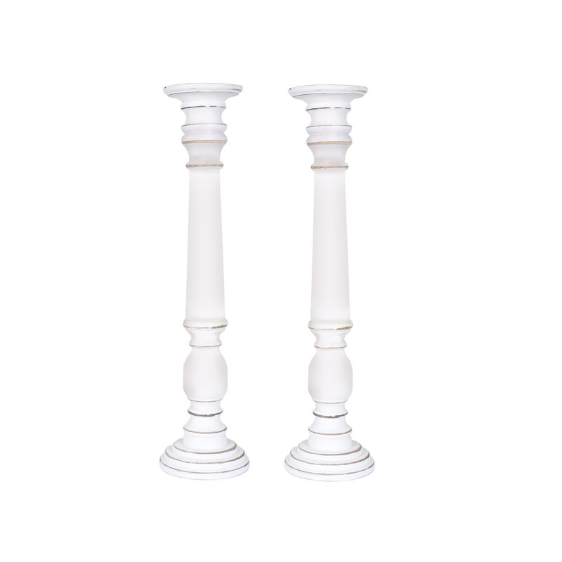 2 Piece Wood Pillar Set, 63cm H x 18cm W x 18cm D