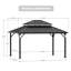 Horizon 12' x 14' Hard Top Gazebo With Solar Self Powered LED Lights, Mosquito Netting and Canopy Hook