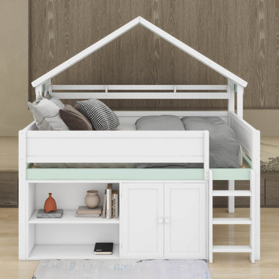 Full Size Loft Bed With Canopy Roof