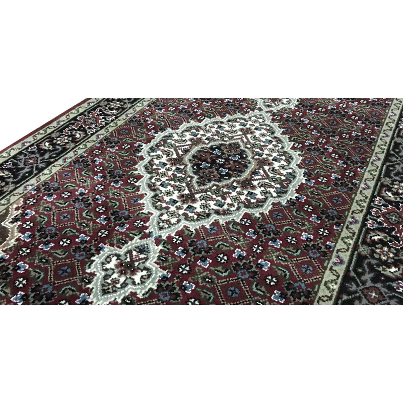 Hand-Knotted High-Quality Red Runner