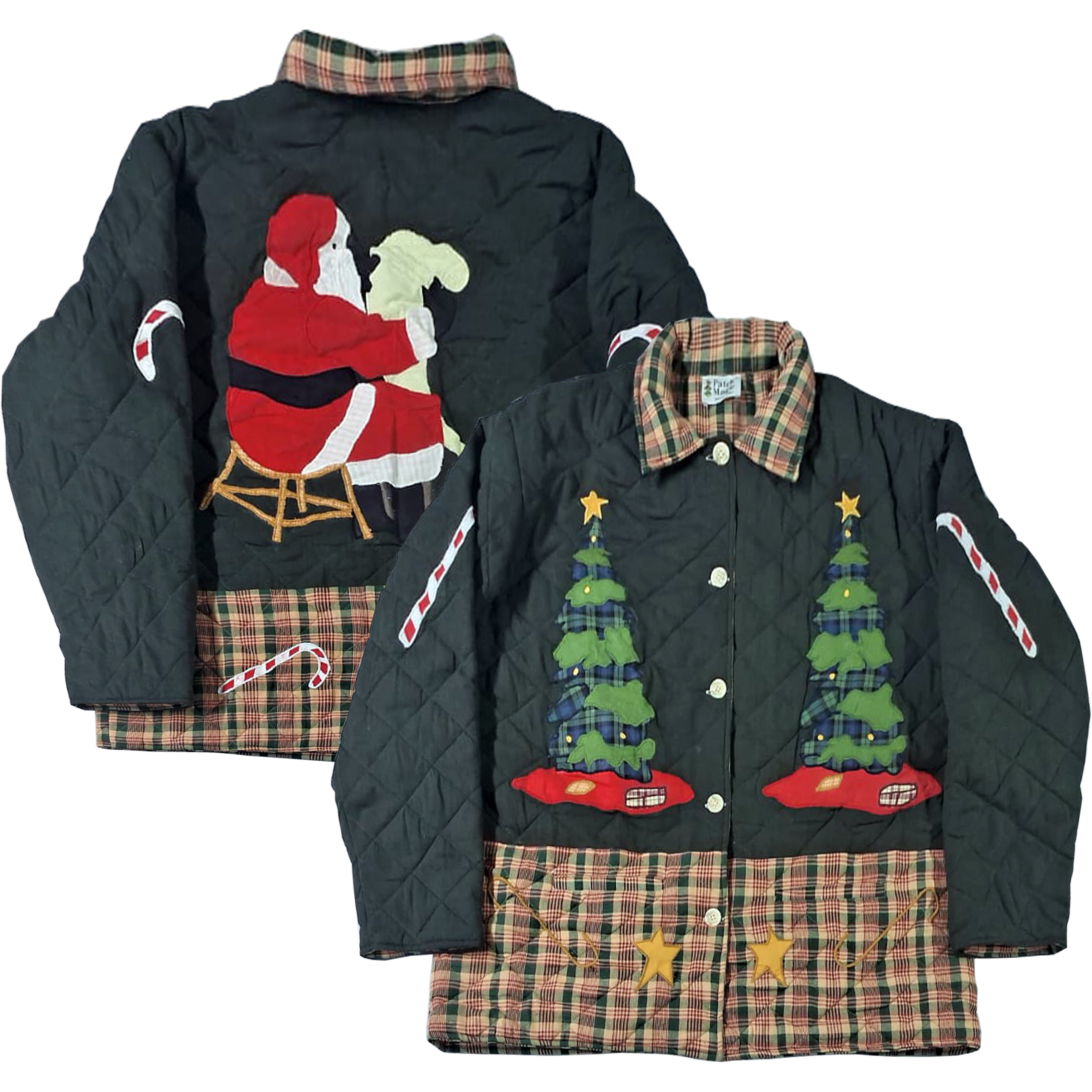 Patch Magic Santa and Christmas Tree Themed Reversible Quilted Cotton Jacket | Cozy All-Season Regular Fit Jacket | Wayfair