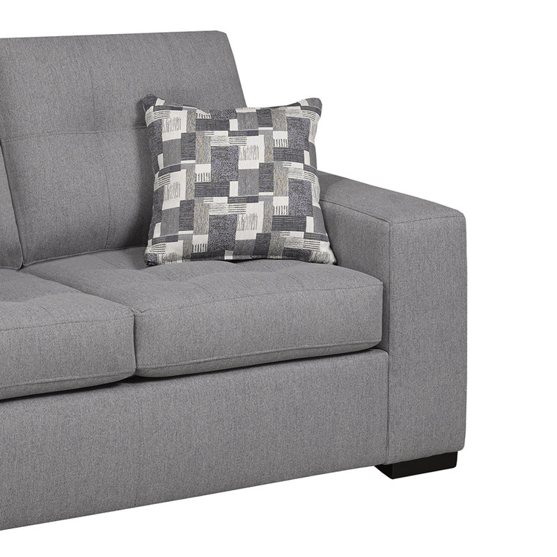 Canapé à accoudoirs carrés 92 po, Polyester argenté