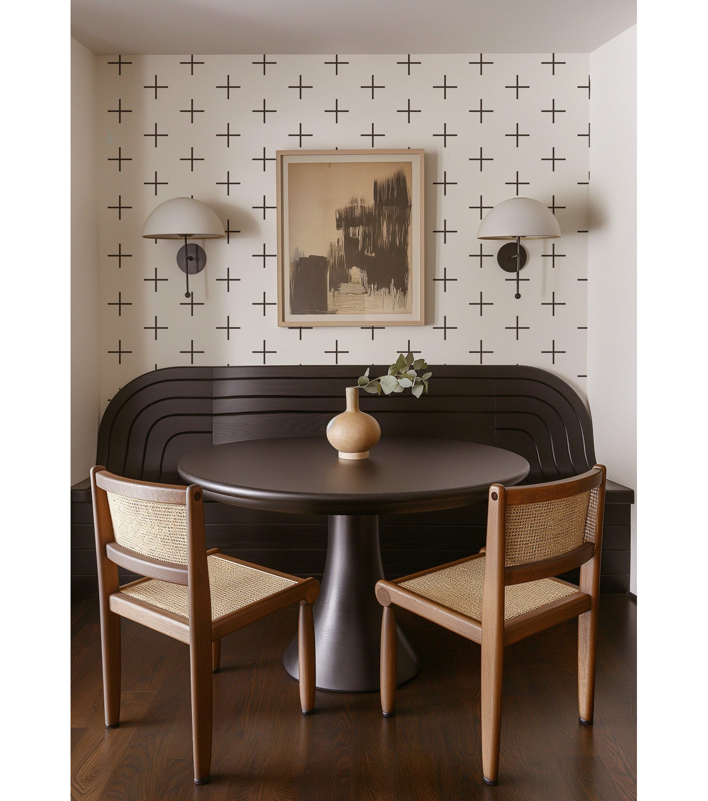 Mrs Paranjape Papers Mrs Paranjape Self-Adhesive Wallpaper, Jet Black, Faux Grasscloth, Non-pasted