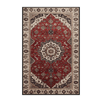 Tapis persan noir lavable à la machine