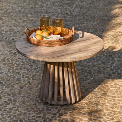 Round Acacia Outdoor Coffee Table , 60cm cm W 60cm cm D