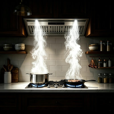 Hotte intégrée en acier inoxydable de 30 pouces, hotte de cuisine 1200 CFM, hotte de cuisine à contrôle de geste tactile à 8 vitesses avec 2 filtres à charbon et 2 lumières DEL