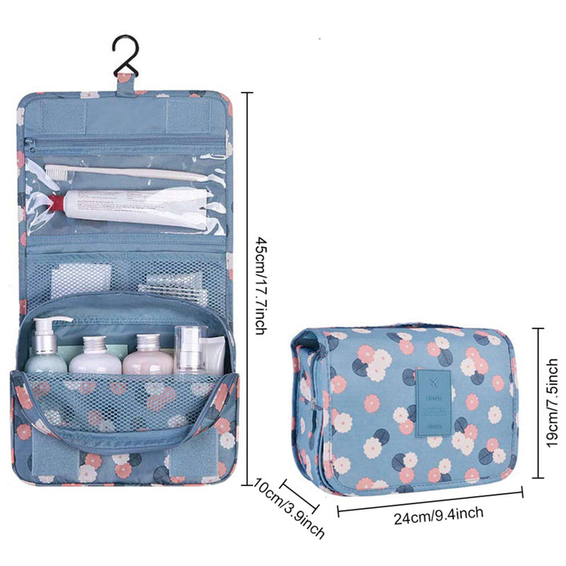 Trousse de toilette de voyage suspendue, Bleu