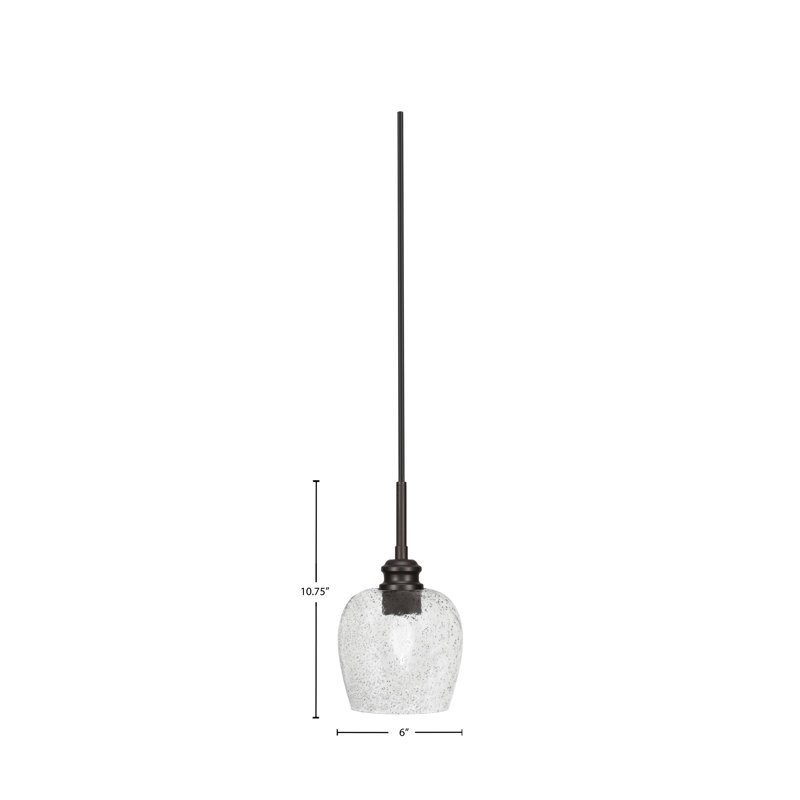 Mini-luminaire suspendu à cordon Edge avec verre fumé de 6 po, Espresso