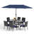 6-Person Patio Dining Set with Rectangular Table