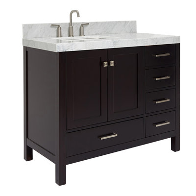 Cambridge Single Bathroom Vanity with Carrara Marble Top